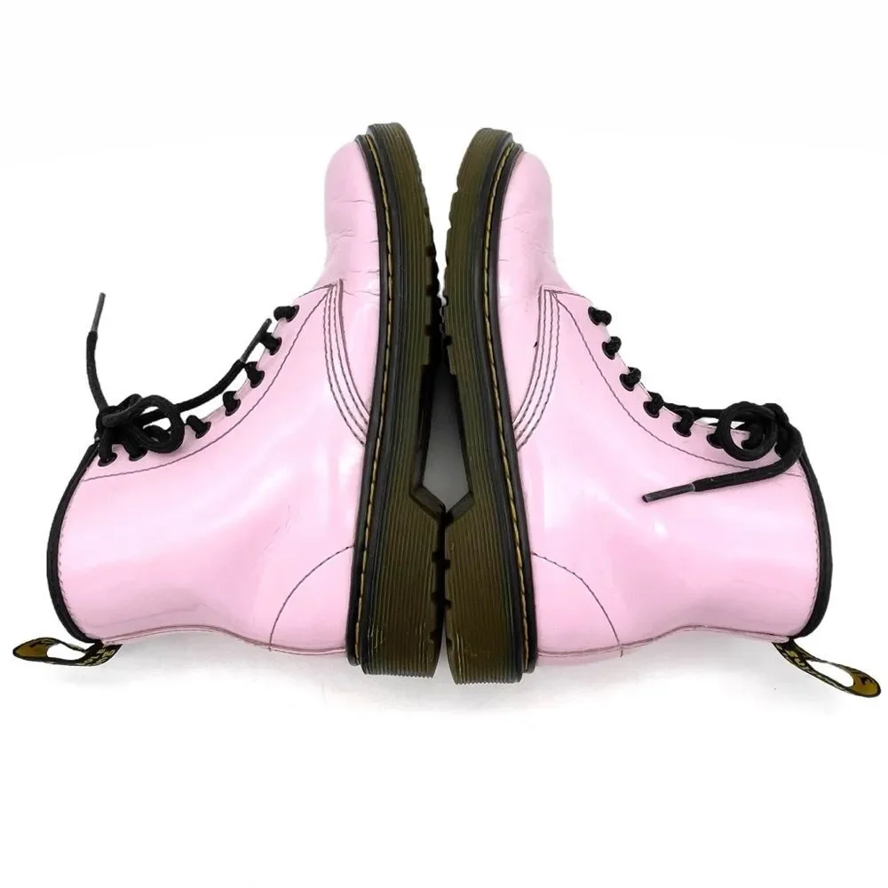 Dr. Martens Junior 1460 8-Eye Combat Boot Light Pastel Pink Leather Girls Size 2